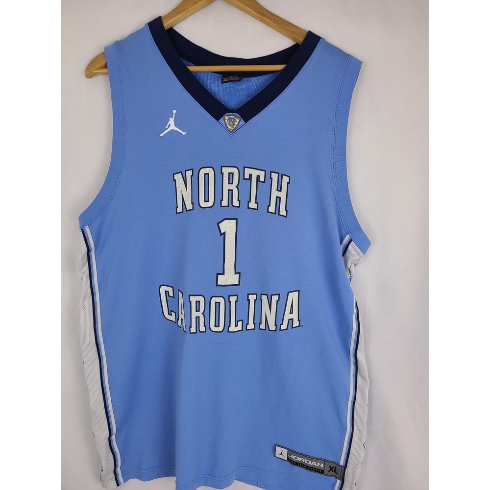 Nike Air Jordan UNC Tar Heels Men's XL Basketball Jersey Blue #1 NCAA